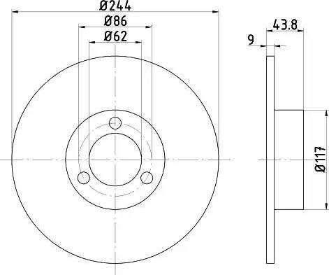 HELLA 8DD 355 100-481 - Jarrulevy inparts.fi