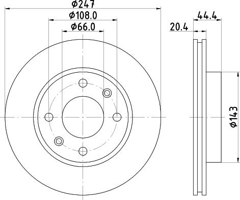 HELLA 8DD 355 101-081 - Jarrulevy inparts.fi