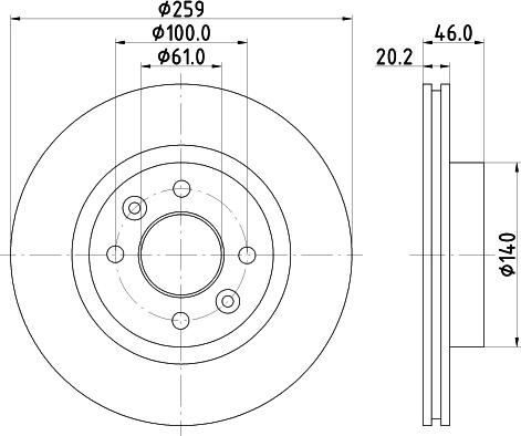 HELLA 8DD 355 101-281 - Jarrulevy inparts.fi