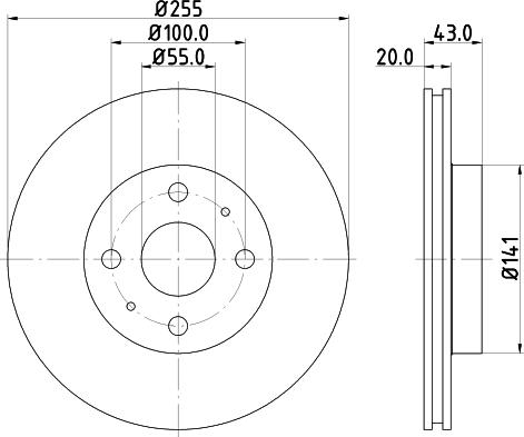 HELLA 8DD 355 108-881 - Jarrulevy inparts.fi