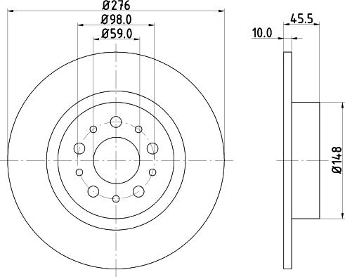 HELLA 8DD 355 108-731 - Jarrulevy inparts.fi