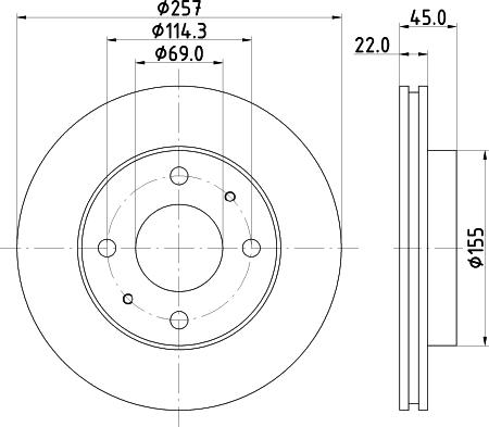 HELLA 8DD 355 103-291 - Jarrulevy inparts.fi