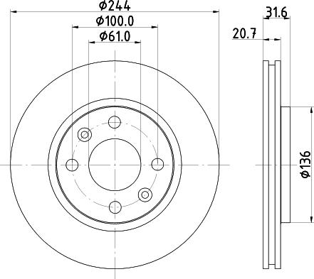 HELLA 8DD 355 102-151 - Jarrulevy inparts.fi