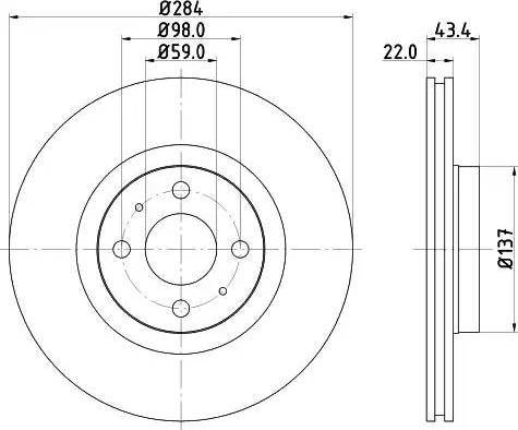 HELLA 8DD 355 102-381 - Jarrulevy inparts.fi