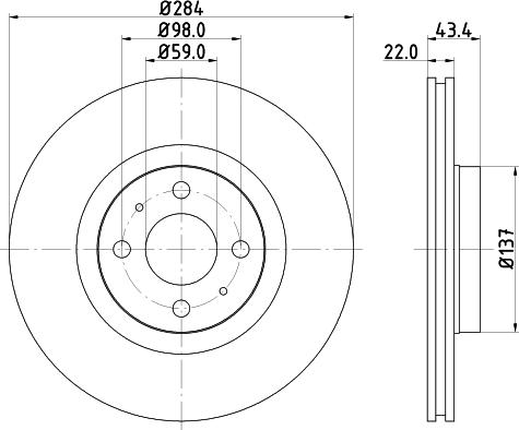 HELLA 8DD 355 102-391 - Jarrulevy inparts.fi