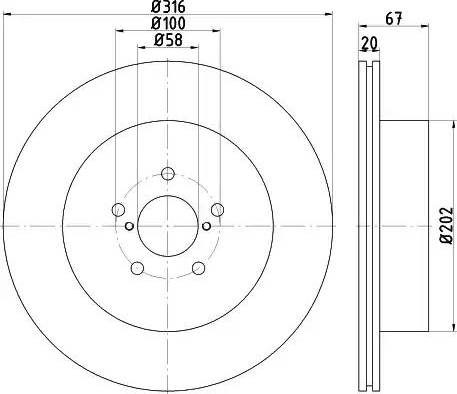 HELLA 8DD 355 115-131 - Jarrulevy inparts.fi