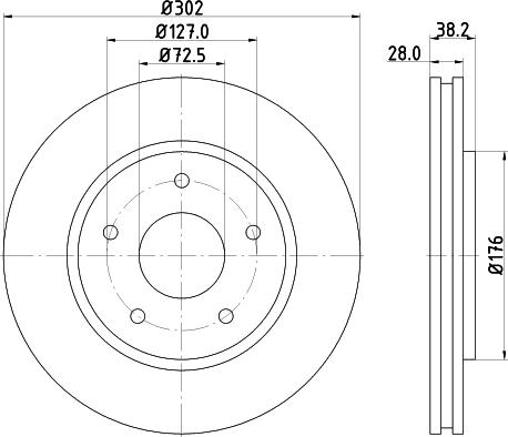 HELLA 8DD 355 115-841 - Jarrulevy inparts.fi