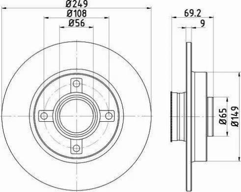 HELLA 8DD 355 116-431 - Jarrulevy inparts.fi