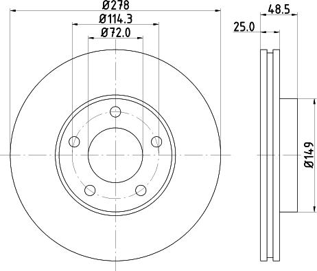 HELLA 8DD 355 110-881 - Jarrulevy inparts.fi