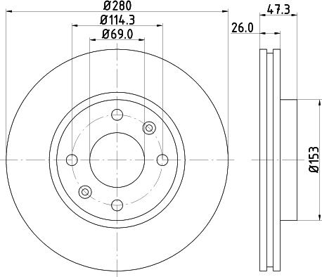 HELLA 8DD 355 111-771 - Jarrulevy inparts.fi