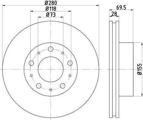 HELLA 8DD 355 113-691 - Jarrulevy inparts.fi