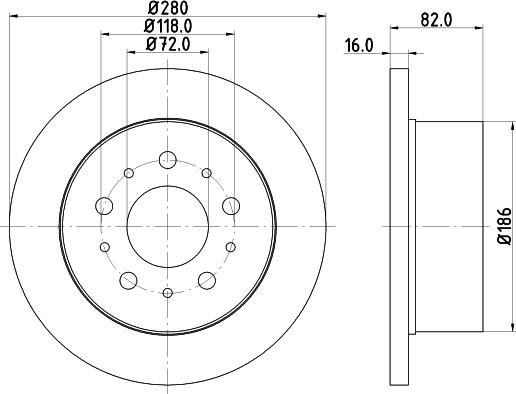 HELLA 8DD 355 113-711 - Jarrulevy inparts.fi