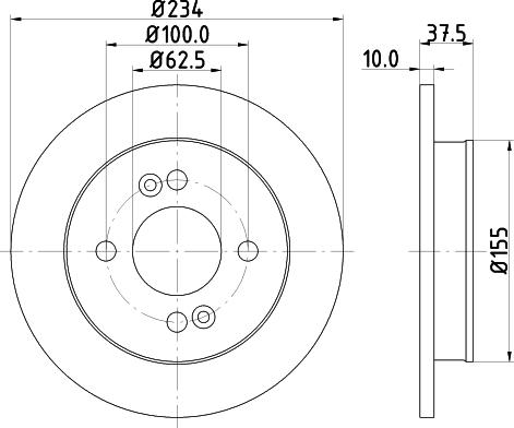 HELLA 8DD 355 112-801 - Jarrulevy inparts.fi