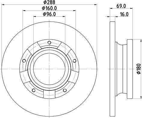 HELLA 8DD 355 133-071 - Jarrulevy inparts.fi