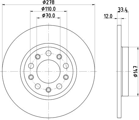 HELLA 8DD 355 133-721 - Jarrulevy inparts.fi