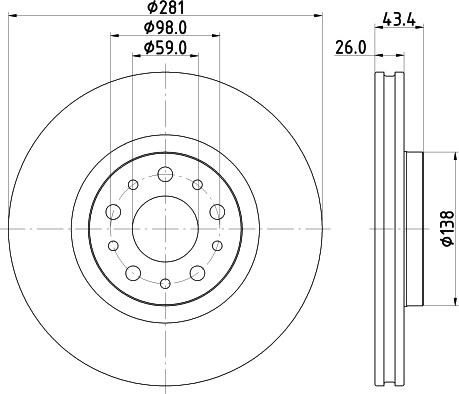 HELLA 8DD 355 132-131 - Jarrulevy inparts.fi