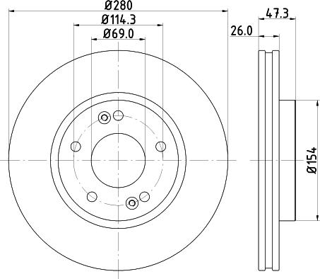 HELLA 8DD 355 129-711 - Jarrulevy inparts.fi