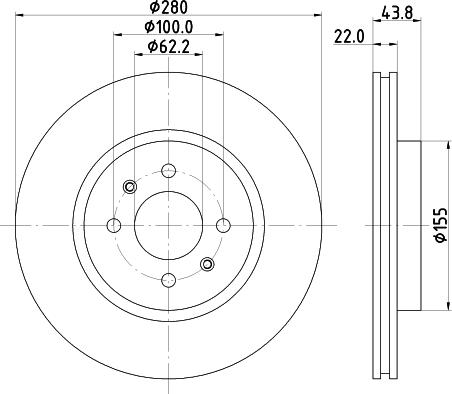 HELLA 8DD 355 125-501 - Jarrulevy inparts.fi