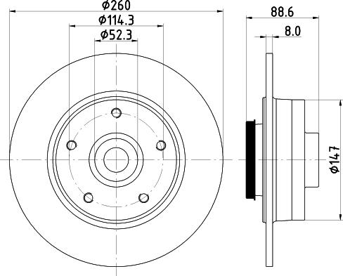 HELLA 8DD 355 126-481 - Jarrulevy inparts.fi