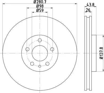 HELLA 8DD 355 120-291 - Jarrulevy inparts.fi