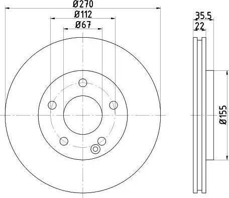 HELLA 8DD 355 110-231 - Jarrulevy inparts.fi