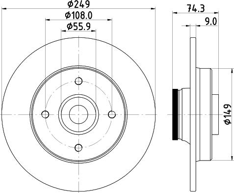 HELLA 8DD 355 123-301 - Jarrulevy inparts.fi