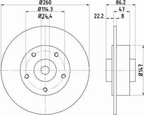 HELLA 8DD 355 120-101 - Jarrulevy inparts.fi