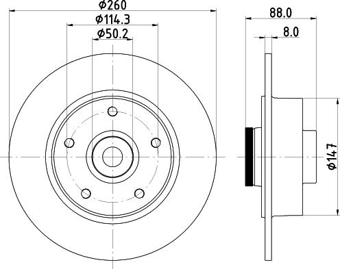 HELLA 8DD 355 123-311 - Jarrulevy inparts.fi