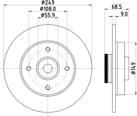 HELLA 8DD 355 123-291 - Jarrulevy inparts.fi