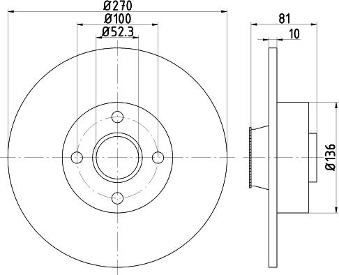 HELLA 8DD 355 123-271 - Jarrulevy inparts.fi