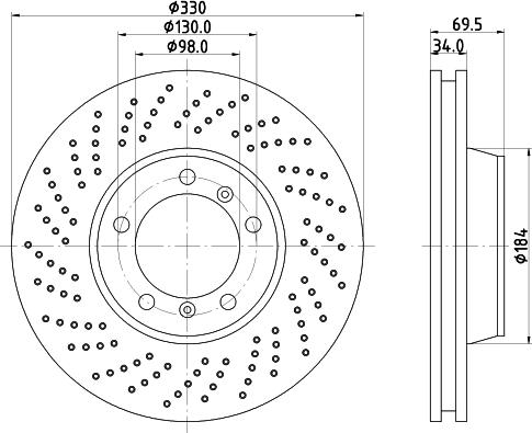 HELLA 8DD 355 122-822 - Jarrulevy inparts.fi