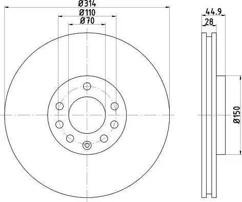 HELLA 8DD 355 109-261 - Jarrulevy inparts.fi