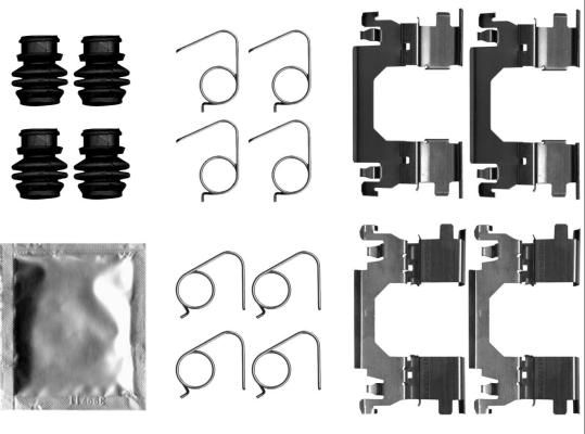 HELLA 8DZ 355 206-301 - Tarvikesarja, jarrupala inparts.fi