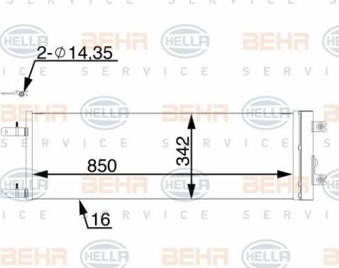 HELLA 8FC 351 009-464 - Lauhdutin, ilmastointilaite inparts.fi