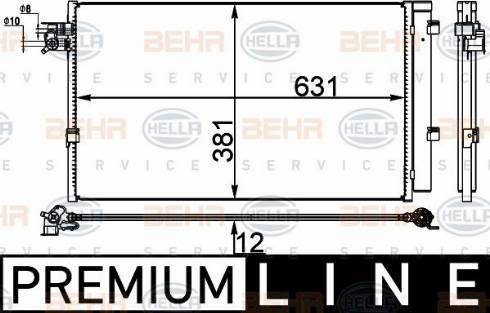 HELLA 8FC 351 004-541 - Lauhdutin, ilmastointilaite inparts.fi