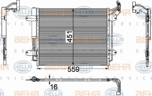 HELLA 8FC 351 000-814 - Lauhdutin, ilmastointilaite inparts.fi