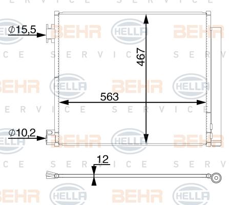 HELLA 8FC 351 008-684 - Lauhdutin, ilmastointilaite inparts.fi