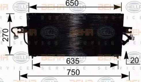 HELLA 8FC 351 036-491 - Lauhdutin, ilmastointilaite inparts.fi