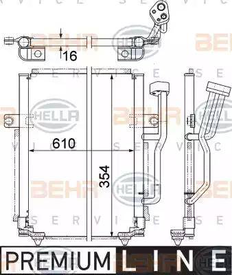 HELLA 8FC 351 036-661 - Lauhdutin, ilmastointilaite inparts.fi