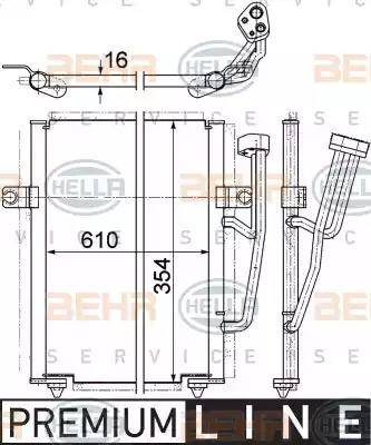 HELLA 8FC 351 036-671 - Lauhdutin, ilmastointilaite inparts.fi