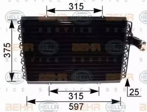 HELLA 8FC 351 036-051 - Lauhdutin, ilmastointilaite inparts.fi