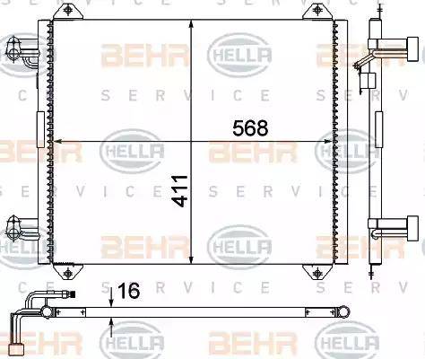 HELLA 8FC 351 038-554 - Lauhdutin, ilmastointilaite inparts.fi