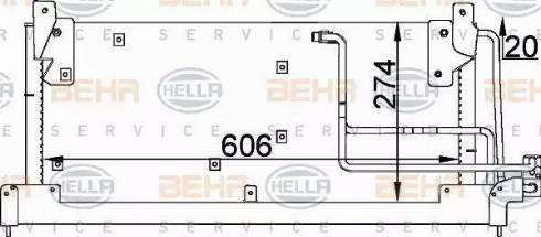 HELLA 8FC 351 037-591 - Lauhdutin, ilmastointilaite inparts.fi