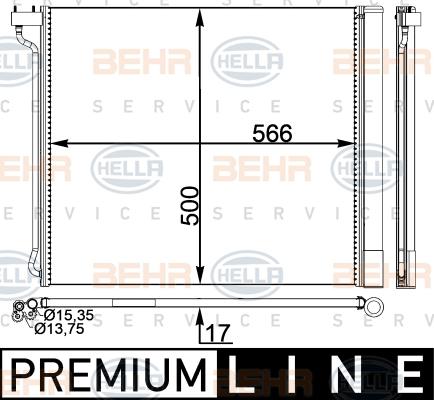 HELLA 8FC 351 100-701 - Lauhdutin, ilmastointilaite inparts.fi