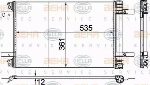 HELLA 8FC 351 345-121 - Lauhdutin, ilmastointilaite inparts.fi