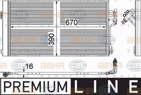 HELLA 8FC 351 343-001 - Lauhdutin, ilmastointilaite inparts.fi