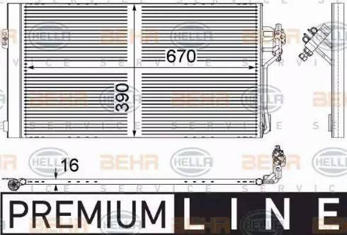 HELLA 8FC 351 343-011 - Lauhdutin, ilmastointilaite inparts.fi