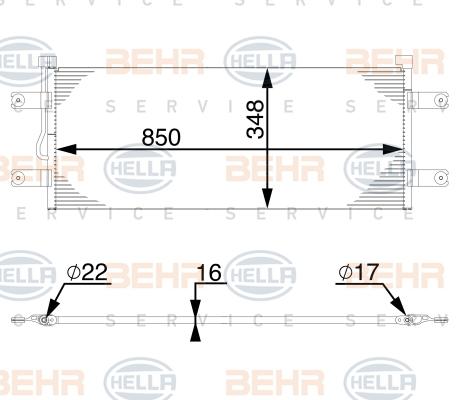 HELLA 8FC 351 343-224 - Lauhdutin, ilmastointilaite inparts.fi