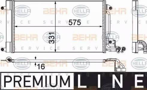 HELLA 8FC 351 309-131 - Lauhdutin, ilmastointilaite inparts.fi