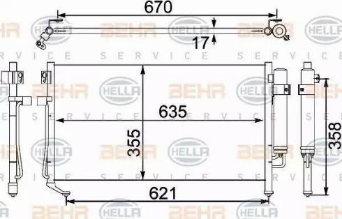 HELLA 8FC 351 304-141 - Lauhdutin, ilmastointilaite inparts.fi